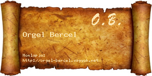 Orgel Bercel névjegykártya